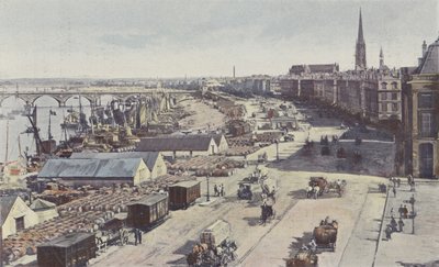 Bordeaux, Bridge over the Garonne, Bourgogne and Customs Quays by French Photographer