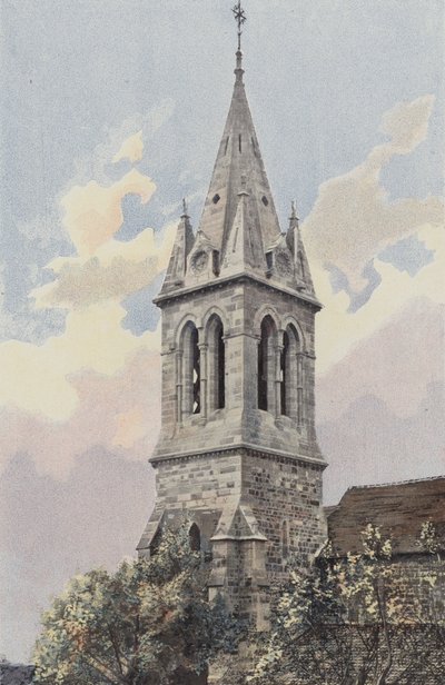 Bourbonne-les-Bains, Church, Bell Tower and Spire by French Photographer