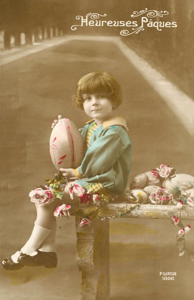Boy with Easter Eggs by French Photographer