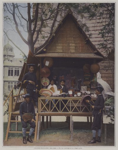 Cambodian Hut at the Exposition Universelle 1900, Paris by French Photographer
