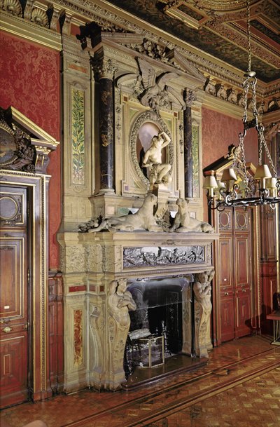 Chimneypiece in a salon at the Hotel de Paiva by French Photographer