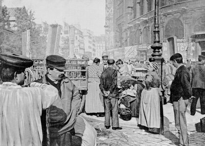 Corner of the Market Near the Church of Saint Eustache, Les Halles, Paris, 1896 by French Photographer