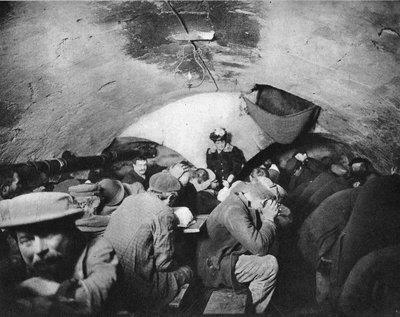Daily life of the bums of Paris, taking refuge in vaults. Photography, late 19th century, Paris. Coll. Selva by French Photographer