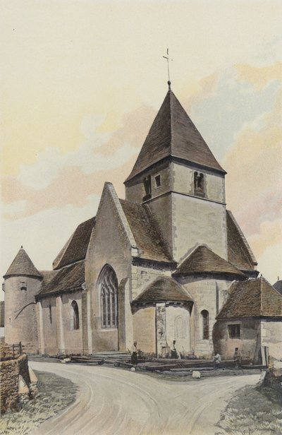 Druyes, Church, Southeast View by French Photographer