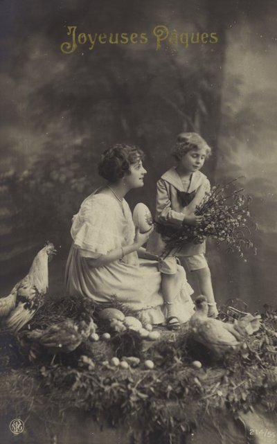 Easter Card with Little Boy by French Photographer