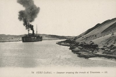 Egypt: Steamer crossing the trench of Toussoun by French Photographer