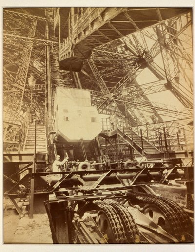 Equipment to operate the lift system on the Eiffel Tower, c.1888 by French Photographer