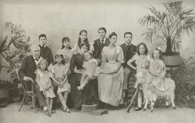 Ferdinand De Lesseps, with his wife and children by French Photographer