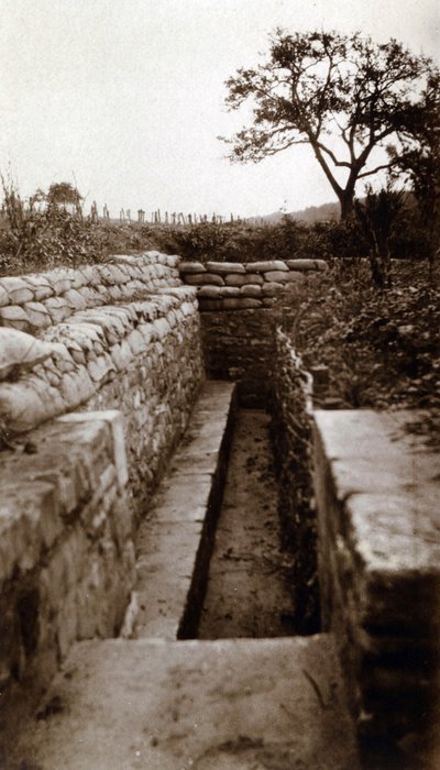 First World War (1914-1918): View of a Trench Model Lemberg Trench, Hautebraye (Oise) by French Photographer