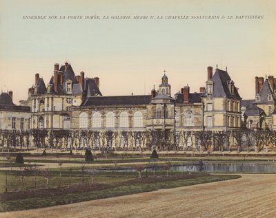 Fontainebleau: Ensemble on the Porte Doree, Galerie Henri II, Chapel St-Saturnin & Baptistery by French Photographer