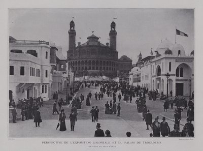 French Colonial pavilions and the Palais du Trocadero viewed from the Pont d