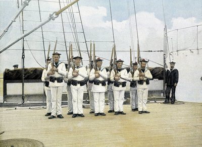 French Navy, Late 19th Century: Rifle Exercise - Bibl. des Arts Deco. by French Photographer