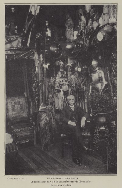 Jules Badin, Manager of the Beauvais Tapestry Manufacture, in his workshop by French Photographer