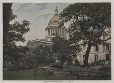 Garden of the Headmaster of the Lycee Henri IV and the Dome of the Pantheon, Paris by French Photographer