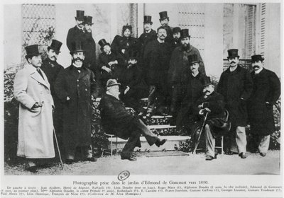 Group in the Garden of Edmond Huot de Goncourt by French Photographer