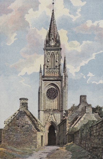 Guern, Chapel of Our Lady of Quelven, Bell Tower, West Side by French Photographer