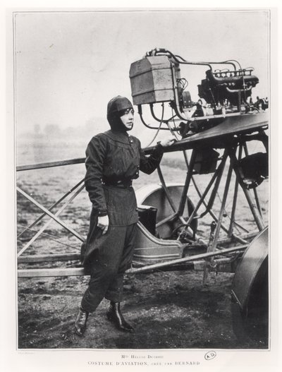 Helene Dutrieu standing beside a plane by French Photographer