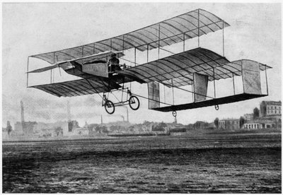 Henri Farman at Issy-les-Moulineaux in his plane the Voisin-Farman 1 by French Photographer