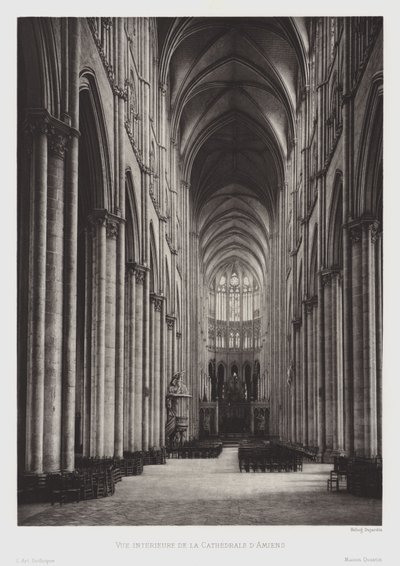 Interior view of Amiens Cathedral by French Photographer