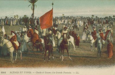 Algeria: Cheiks and Goums at the Grande Fantasia by French Photographer