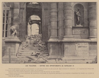 La Commune de Paris, The Tuileries, Entrance to the Apartments of Napoleon III by French Photographer
