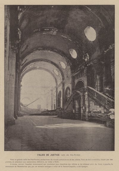 La Commune de Paris, Palais de Justice, Hall of Lost Steps by French Photographer