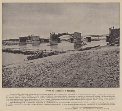 La Commune de Paris, Boat Bridge at Asnieres by French Photographer