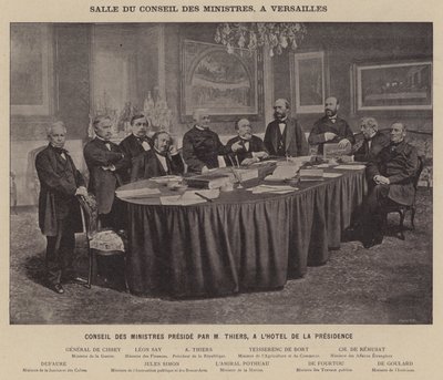 La Commune de Paris, Council of Ministers Room at Versailles, Council of Ministers Presided by M Thiers at the Hotel de la Presidence by French Photographer