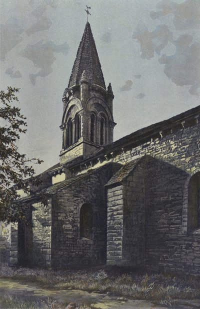 Melleran, Church, Bell Tower, Southeast Side by French Photographer