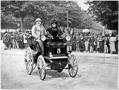 Mr and Mrs Levassor at the Start of the Race Paris - Bordeaux - Paris by French Photographer