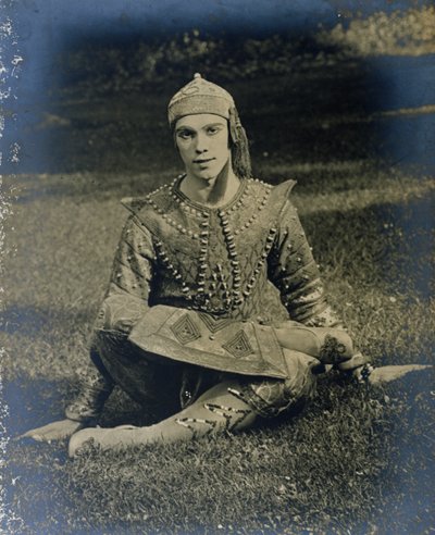 Nijinsky Sitting Cross-Legged, Dressed as Prince Igor by French Photographer