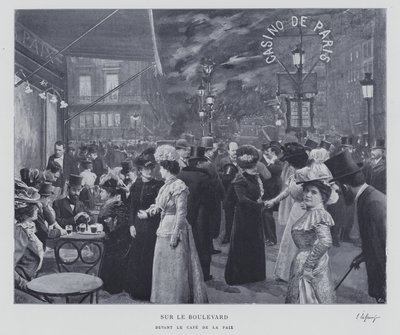 On the boulevard outside the Cafe de la Paix, Paris by French Photographer