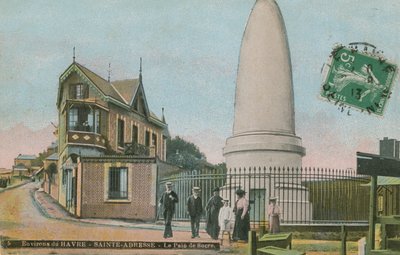 Pain de Sucre (sugar-loaf memorial) at Sainte-Adresse near Le Havre. Mausoleum built in memory of Charles Lefebvre-Desnouettes. Postcard sent in 1913 by French Photographer