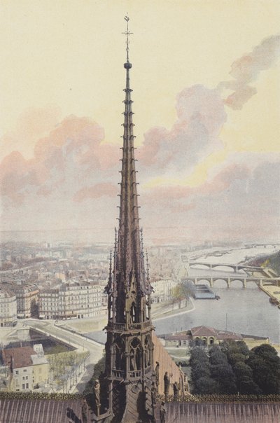 Paris, Spire of Notre-Dame, View from the South Tower by French Photographer
