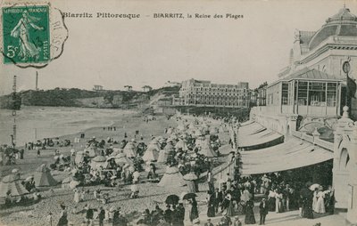 Picturesque Biarritz - Biarritz, Queen of Beaches. Postcard sent in 1913 by French Photographer