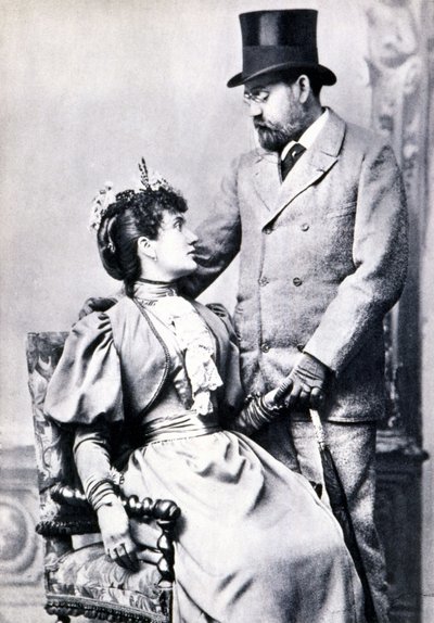 Portrait of Emile Zola and Jeanne Rozerot by French Photographer
