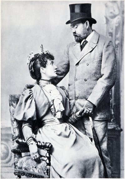 Portrait of Emile Zola and Jeanne Rozerot by French Photographer