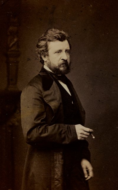 Portrait of Félix-Joseph Barrias, French Painter (b/w photo) by French Photographer