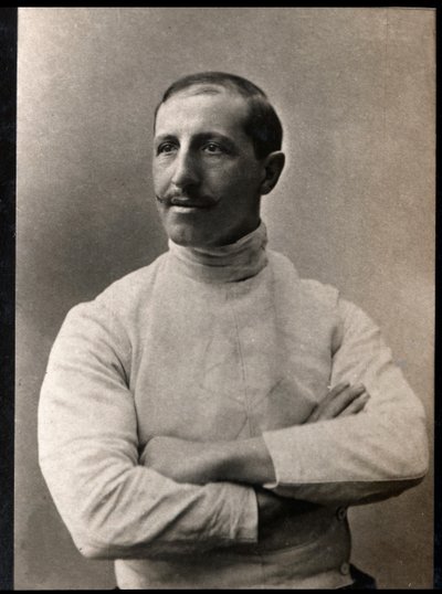Portrait of Giuseppe Pini, Italian fencer by French Photographer