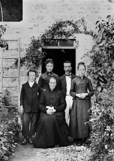 Portrait of a Family in the Vicinity of Bourmont en Haute Marne. Photography Late 19th Century. Ducos Collection by French Photographer