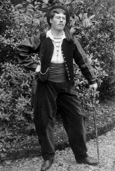 Portrait of a young costume man, Bourmont region in Haute-Marne, circa 1880. Photography. Ducos Collection. by French Photographer