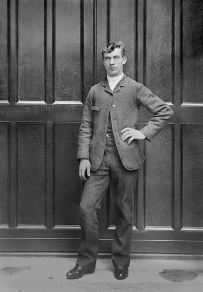 Portrait of a young man, Bourmont region in Haute-Marne, circa 1880. Photography. Ducos Collection. by French Photographer