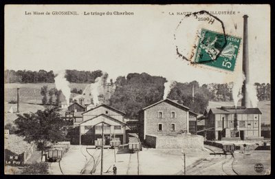 Mines of Grosmenil, Sorting Out Coal, Haute-Loire, c.1900 by French Photographer