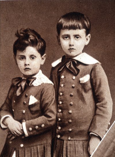 Robert and Marcel Proust children in 1877 by French Photographer