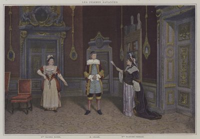 Scene from a Production of Les Femmes Savantes, by Moliere by French Photographer