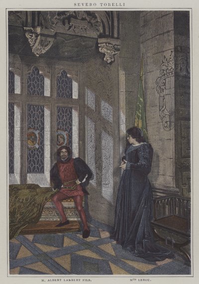 Scene from a Production of Severo Torelli by Francois Coppee by French Photographer