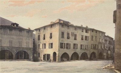 Sospel, Old Houses on Saint-Michel Square by French Photographer