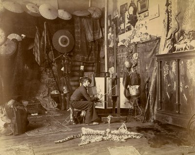 The French Painter Rochegrosse Photographed in His Studio, c.1885 by French Photographer