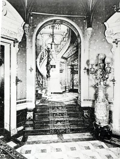 The Vestibule and Onyx Staircase in the Hotel de Paiva by French Photographer