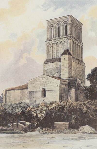 Thezac, Church, Southwest View by French Photographer